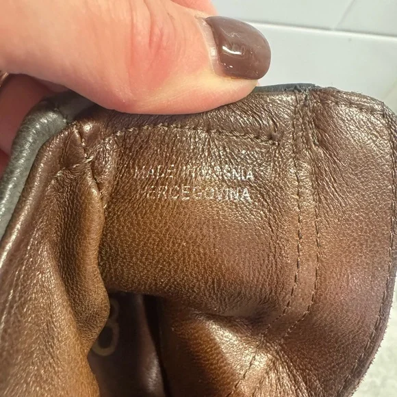 A.S.98 Distressed Leather Gray Ankle Boots with Studded Strap - Picture 7 of 12